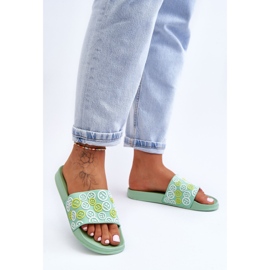 Pantuflas De Mujer Con Emoticonos Verde Cosette 1