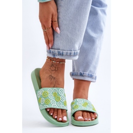 Pantuflas De Mujer Con Emoticonos Verde Cosette 5