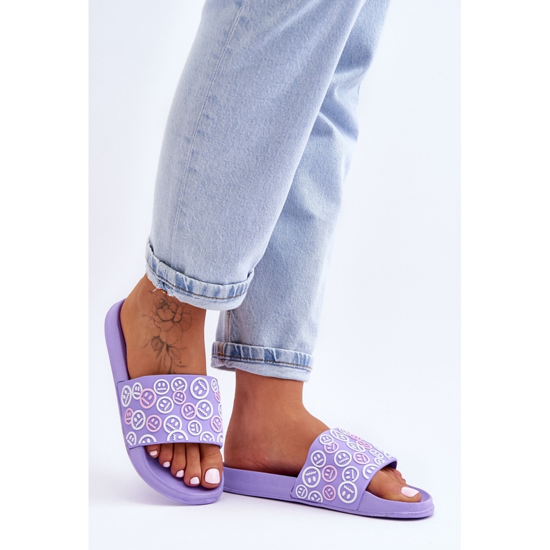 Pantuflas De Mujer Con Emoticonos Morado Cosette violeta 1