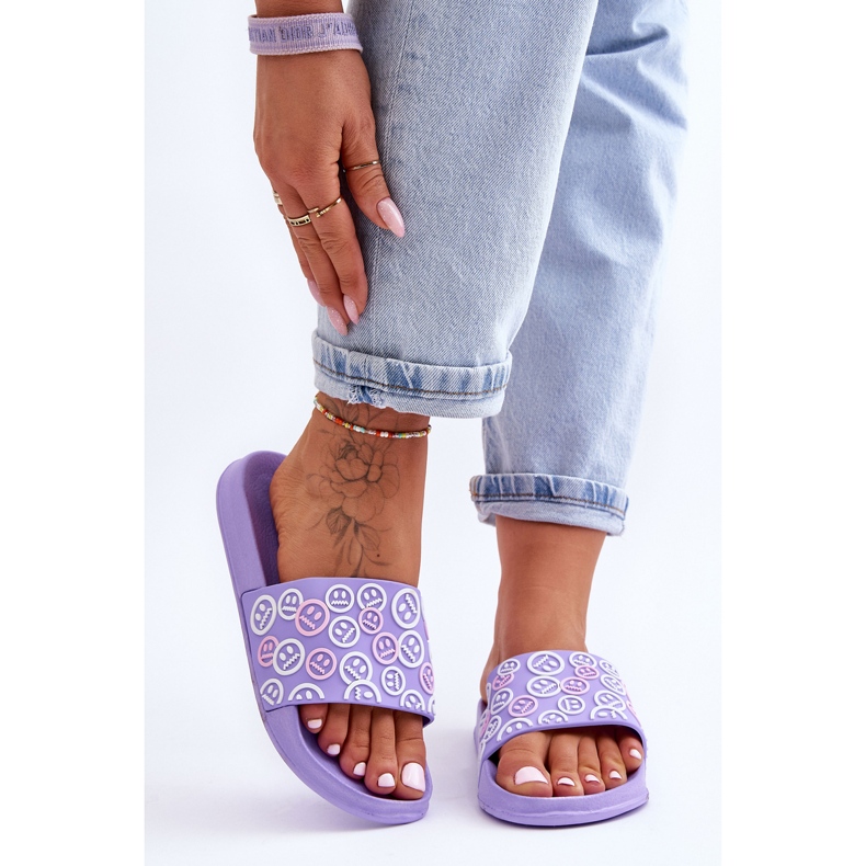 Pantuflas De Mujer Con Emoticonos Morado Cosette púrpura 2