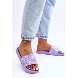 Pantuflas De Mujer Con Emoticonos Morado Cosette violeta 3