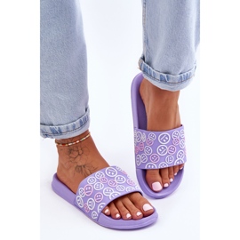 Pantuflas De Mujer Con Emoticonos Morado Cosette violeta 4