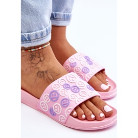 Pantuflas Mujer Con Emoticonos Rosa Cosette rosado 2