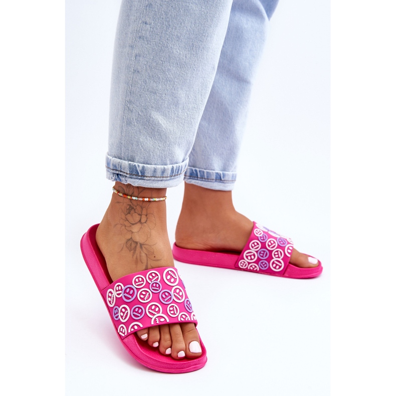Pantuflas Mujer Con Emoticonos Fucsia Cosette rosa 1