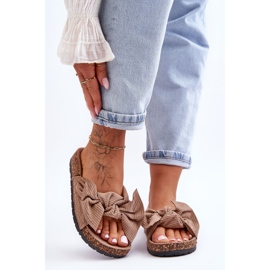 Pantuflas Pana Corcho Beige Oscuro Summertime 5