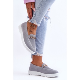 PM1 Zapatillas Deportivas Con Adornos Sin Cordones Para Mujer Gris Alena 3