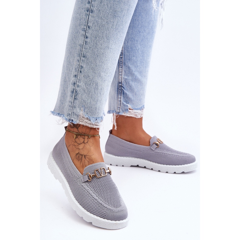 PM1 Zapatillas Deportivas Con Adornos Sin Cordones Para Mujer Gris Alena 2