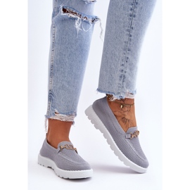 PM1 Zapatillas Deportivas Con Adornos Sin Cordones Para Mujer Gris Alena 4