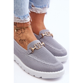 PM1 Zapatillas Deportivas Con Adornos Sin Cordones Para Mujer Gris Alena 5