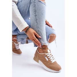 PM1 Zapatos deportivos de plataforma con cordones de cuero beige Merida 5