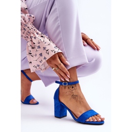 Sandalias de tacón alto de gamuza azul Madame 1 Sandalias de tacón alto de gamuza azul Madame 1