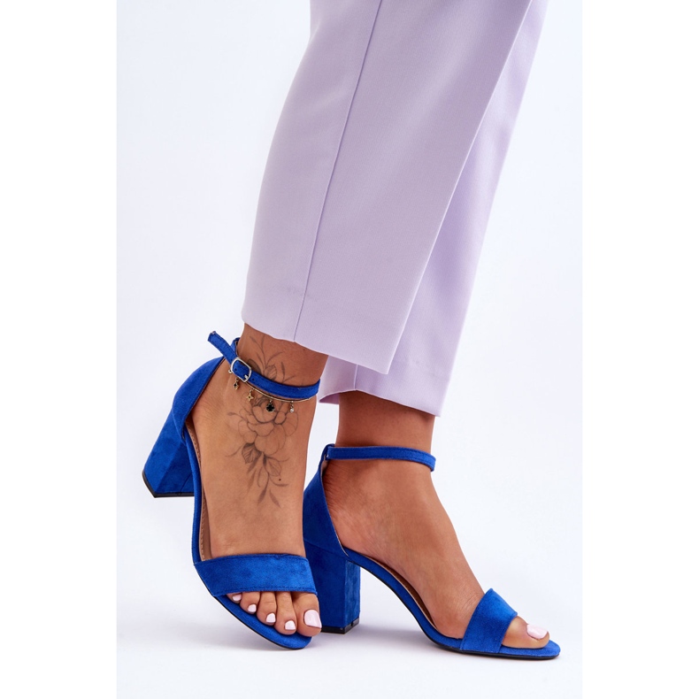 Sandalias de tacón alto de gamuza azul Madame 2 Sandalias de tacón alto de gamuza azul Madame 2