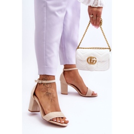 Sandalias De Ante Con Tacones Altos Madame Beige 3