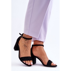 Sandalias de tacón alto de gamuza negra Madame negro 1