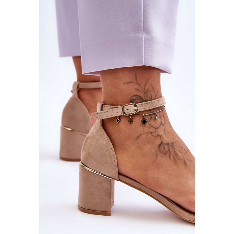 Sandalias De Tacón Estable Beige Palermo 2