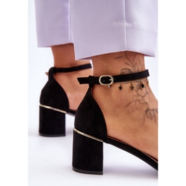 Sandalias De Tacón Estable Negro Palermo 2