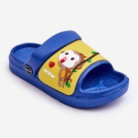 WJ1 Sandalias Infantiles Ligeras Con Motivo Animal Azul Y Amarillo Rico 1