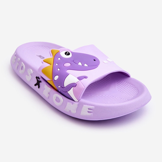 Pantuflas Infantiles Espuma Dinosaurio Morado Dario violeta 1