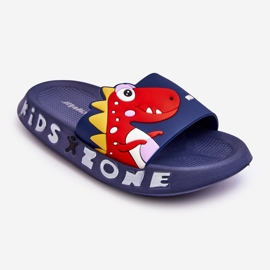 Pantuflas Infantiles Espuma Dinosaurio Dario Azul Marino 1