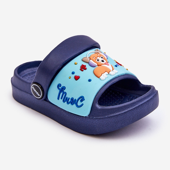 Chanclas Infantiles Ligeras Con Motivo De Perro Marino Rico azul 1