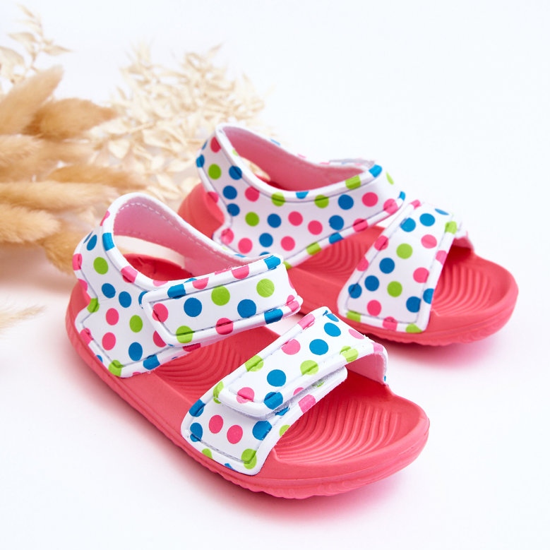 Sandalias Infantiles De Espuma Ligera Estampadas Rosa Y Blanco Málaga 2