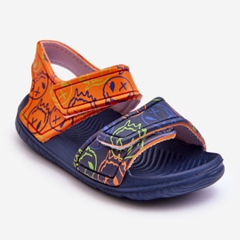 Sandalias Infantiles Ligeras De Espuma Con Estampados Marino Y Naranja Málaga azul 1