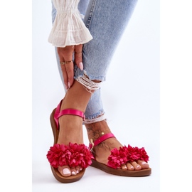 Sandalias Mujer Con Flores De Tela Fucsia Fiori rosado 2 Sandalias Mujer Con Flores De Tela Fucsia Fiori rosado 2
