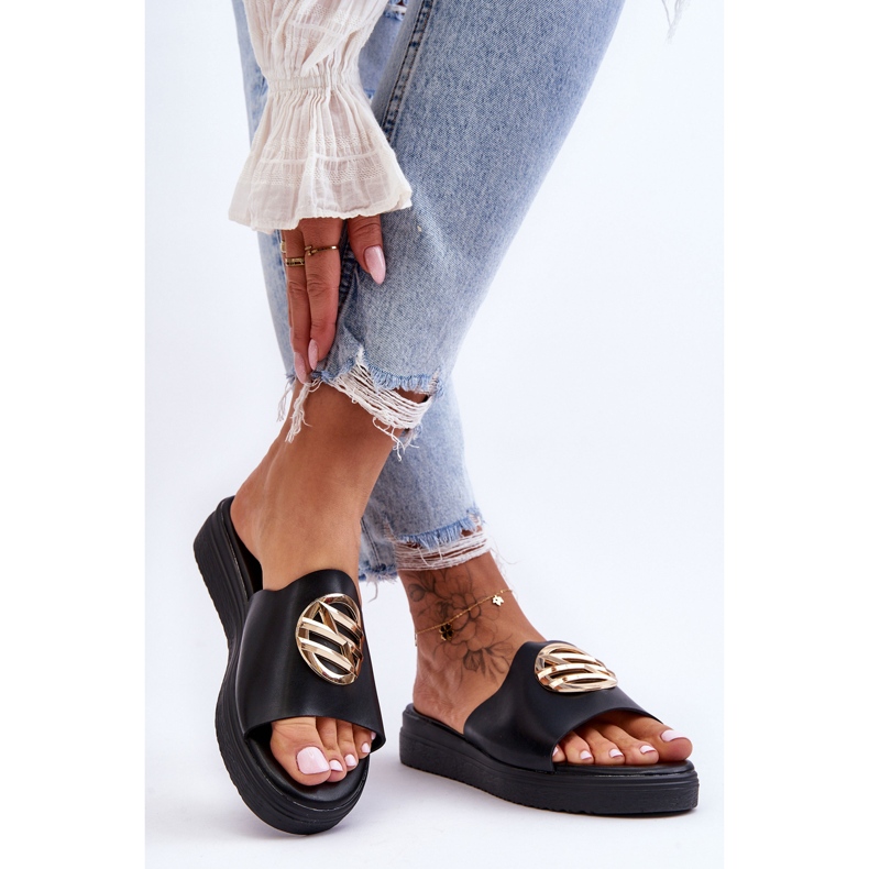 Pantuflas De Mujer Con Adorno Black Secrets negro 1