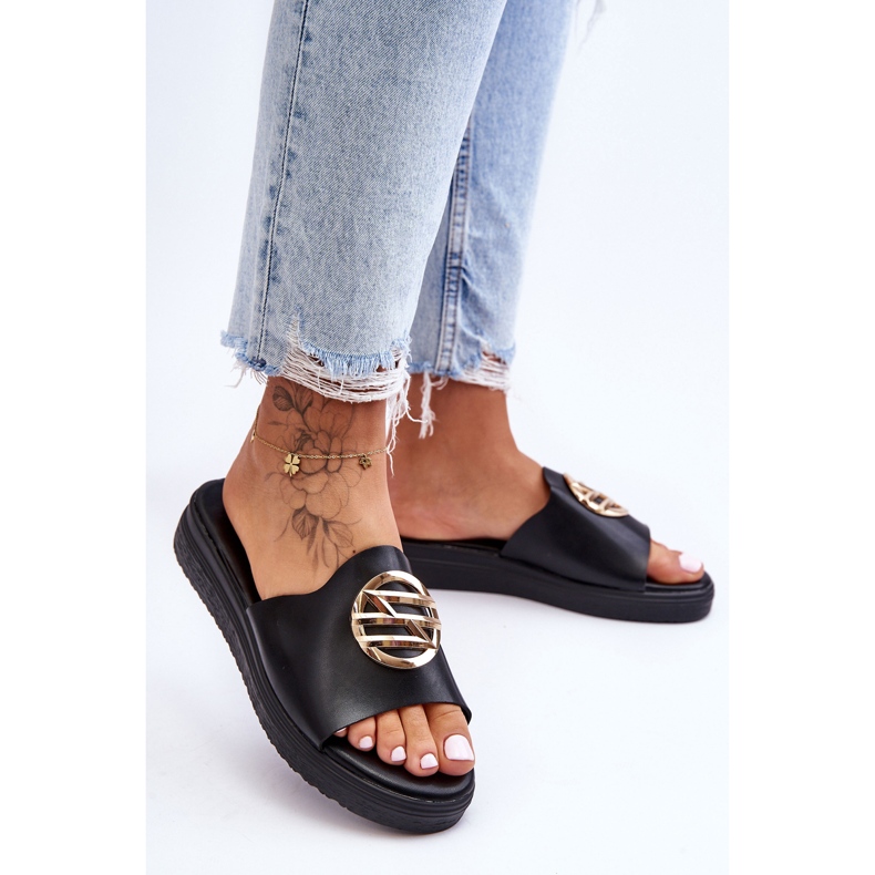 Pantuflas De Mujer Con Adorno Black Secrets negro 2