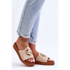 Pantuflas Mujer Beige Secrets Con Adorno 4