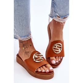 Pantuflas con adornos Camel Secrets para mujer marrón 1