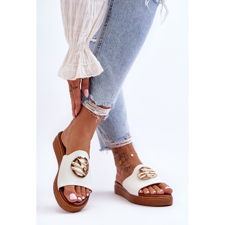 Sandalias De Mujer Con Adorno White Secrets blanco 1