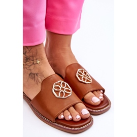 Pantuflas De Mujer Camel Larotte Classic Tacón Plano marrón 6