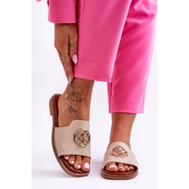 Sandalias Clásicas Mujer Tacón Plano Beige Larotte 1