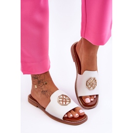 Pantuflas Clásicas Mujer Tacón Plano Blanco Larotte 1 Pantuflas Clásicas Mujer Tacón Plano Blanco Larotte 1