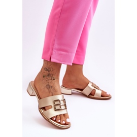 Pantuflas Elegantes De Mujer Con Decoración Atlantis Dorada dorado 1