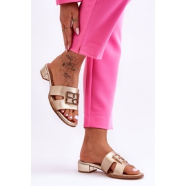 Pantuflas Elegantes De Mujer Con Decoración Atlantis Dorada dorado 2