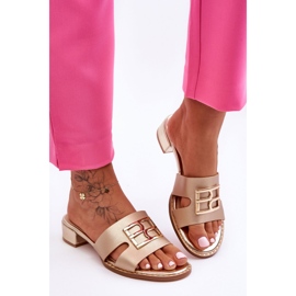 Pantuflas Elegantes De Mujer Con Decoración Atlantis Dorada dorado 3