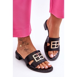 PG1 Pantuflas Elegantes De Mujer Con Adorno Negro Atlantis 1