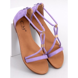 Sandalias de mujer Leehom en ante Morado violeta 1