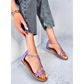 Sandalias de mujer Leehom en ante Morado violeta 2