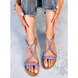 Sandalias de mujer Leehom en ante Morado violeta 4