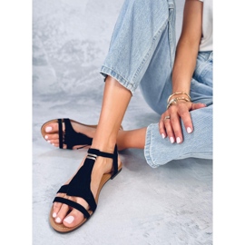Corbin Black sandalias con flecos negro 5