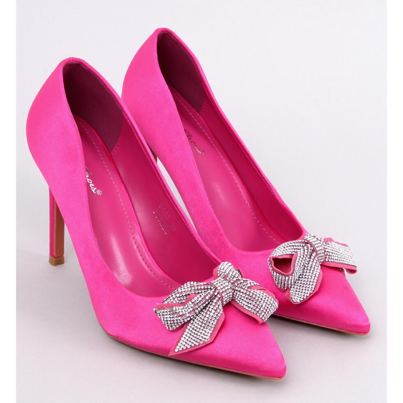 Pasadores de raso con lazo Trini Fucsia rosa 1