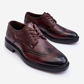 WD1 Zapatos Hombre Piel Elegante Marrón Gustavo 3