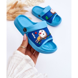 WJ1 Chanclas Infantiles Ligeras Con Motivo Animal Azul Rico 3