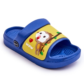 WJ1 Sandalias Infantiles Ligeras Con Motivo Animal Azul Y Amarillo Rico 5