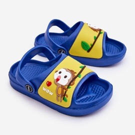 WJ1 Sandalias Infantiles Ligeras Con Motivo Animal Azul Y Amarillo Rico 2