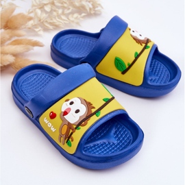 WJ1 Sandalias Infantiles Ligeras Con Motivo Animal Azul Y Amarillo Rico 3