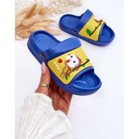 WJ1 Sandalias Infantiles Ligeras Con Motivo Animal Azul Y Amarillo Rico 4